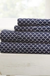 Ienjoy Home The Home Spun Premium Ultra Soft Scallops Pattern 4-piece King Bed Sheet Set In Navy