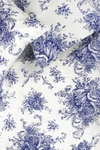 Melange Queen 400 Thread Count Toile Printed 4-piece Sheet Set In Navy