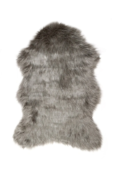 Luxe Faux Fur Gordon Rug In Gray
