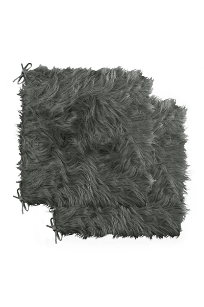 Luxe Laredo Faux Fur Seat Cushion In Grey