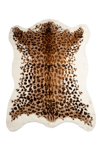 Luxe Faux Hide Area Rug/throw In El Paso Leopard