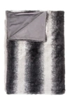 Luxe Irving Faux Fur Throw Blanket In Charcoal/white