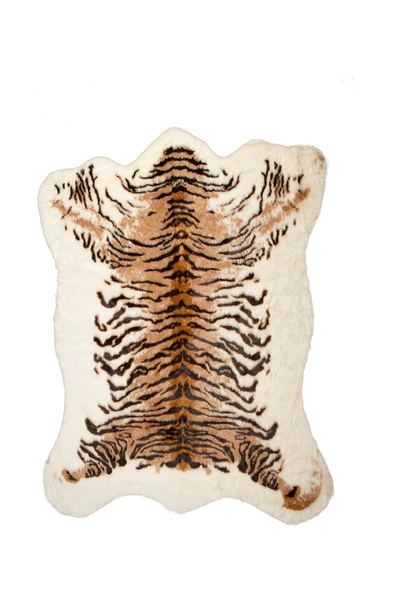 Luxe Faux Hide Rug/throw In Tiger