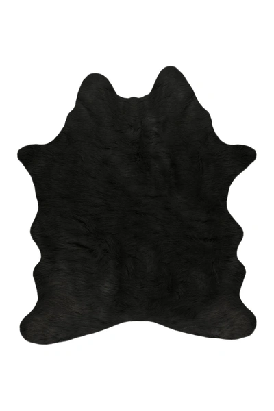 Luxe Faux Fur Throw 5.25' X 7.5' In Black