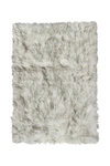 Luxe Hudson Faux Sheepskin Rug/throw In Gradient Gray