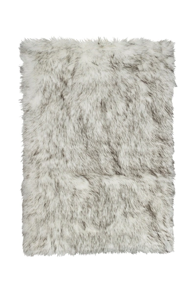 Luxe Faux Fur Hudson Rectangular Rug In Gradient Gray