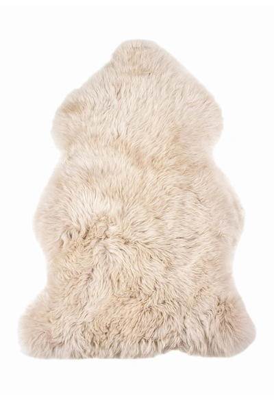 Natural Milan Genuine Sheepskin Shearling Throw 24" X 36" In Vole