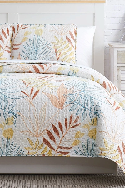 Southshore Fine Linens Luxury Collection Oversized Quilt 3-piece Set In Tropic Leaf