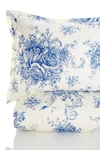 Melange 400 Thread Count Cotton Toile Duvet Set In Navy