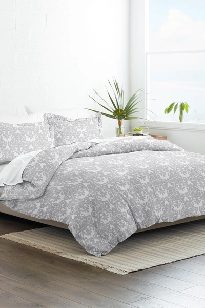 Ienjoy Home Home Collection Premium Ultra Soft Soft Damask Pattern 3-piece Duvet Cover Set In Light Gray