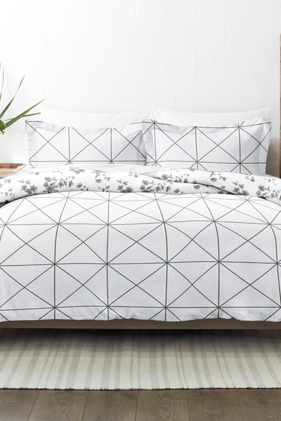 IENJOY HOME HOME COLLECTION PREMIUM ULTRA SOFT EDGY FLOWERS PATTERN 3-PIECE REVERSIBLE DUVET COVER SET 840033383912