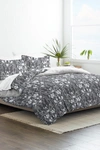 Ienjoy Home Home Collection Premium Ultra Soft Secret Garden Pattern 3-piece Reversible Duvet Cover Set In Black
