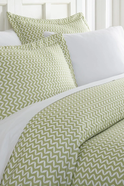 Ienjoy Home Home Spun Home Spun Premium Ultra Soft 2-piece Puffed Chevron Print Duvet Cover Twin Set In Sage