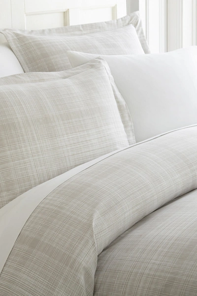 Ienjoy Home Home Spun Premium Ultra Soft Thatch Pattern 3-piece Duvet Cover King Set In Gray