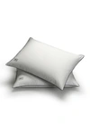 Pillow Guy Standard/queen White Down Stomach Sleeper Soft Pillow Certified Rds In White With Navy Cord