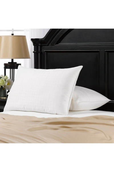 Ella Jayne Home Soft Gel Filled Cotton Dobby Windowpane Shell Stomach Sleeper Standard Pillow In White