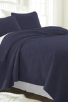 Ienjoy Home Home Spun Home Spun Premium Ultra Soft Damask Pattern Quilted King Coverlet Set In Navy