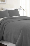 Ienjoy Home Home Spun Premium Ultra Soft Herring Pattern Quilted King Coverlet Set In Gray