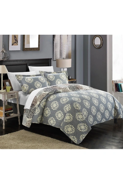 Chic Home Bedding Kerrie Boho Inspired Reversible Print King Quilt 3-piece Set In Beige