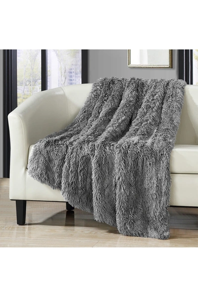 Chic Home Bedding Silver Alaska Faux Fur Throw Blanket