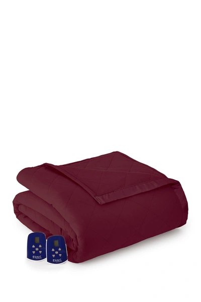 Shavel Wine Micro Flannel Full Electric Blanket