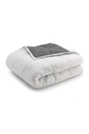 Ella Jayne Reversible Weighted Anti-anxiety Blanket In Grey/white