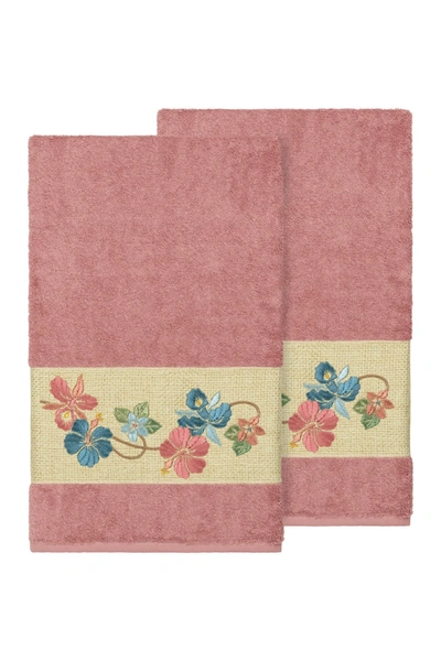 Linum Home Tea Rose Caroline Embellished Bath Towel