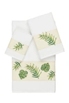 Linum Home Zoe 3-piece Embellished Towel Set In White
