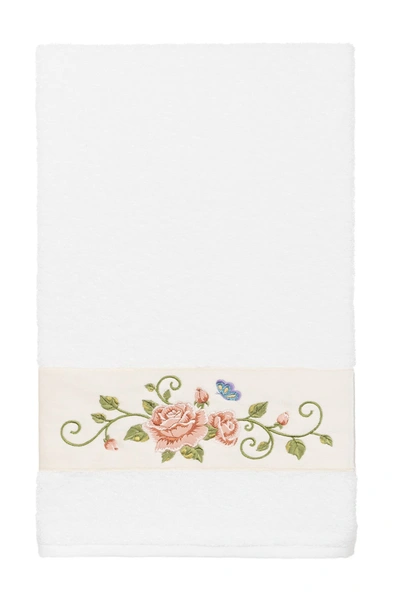 Linum Home White Rebecca Embellished Bath Towel