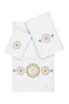Linum Home Isabelle 3-piece Embellished Towel Set In White
