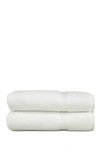 Linum Home White Herringbone Bath Towels In White