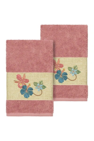 Linum Home Tea Rose Caroline Embellished Hand Towel