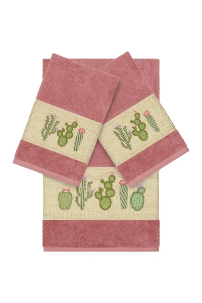 Linum Home Tea Rose Mila 3-piece Embellished Towel Set