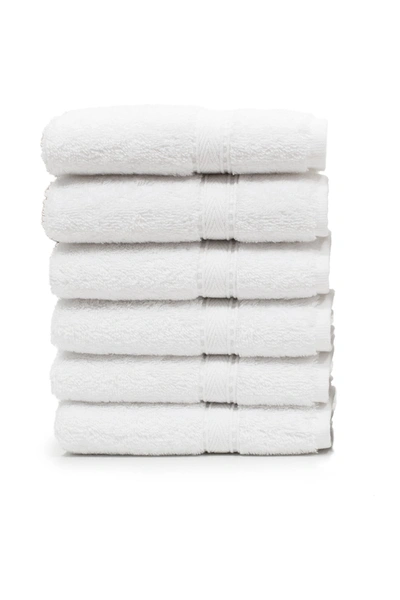 Linum Home Sinemis Terry 6-piece Washcloth Set In White