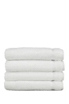 Linum Home White Herringbone Hand Towels In White