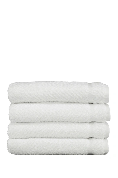 Linum Home White Herringbone Hand Towels