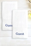 Linum Home 100% Turkish Cotton "guest" 2-pc. Hand Towel Set Bedding In White