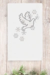 Linum Home Christmas Dove Embroidered Luxury Turkish Cotton Hand Towel In White