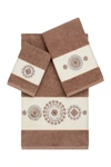 Linum Home Isabelle 3-piece Embellished Towel Set In Latte