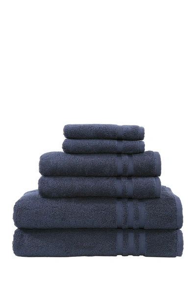 Linum Home Denzi 6-piece Towel Set In Twilight Blue
