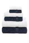 Linum Home Sinemis Terry 6-piece Towel Set In Navy And White