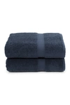 Linum Home Sinemis Terry Bath Towels In Navy