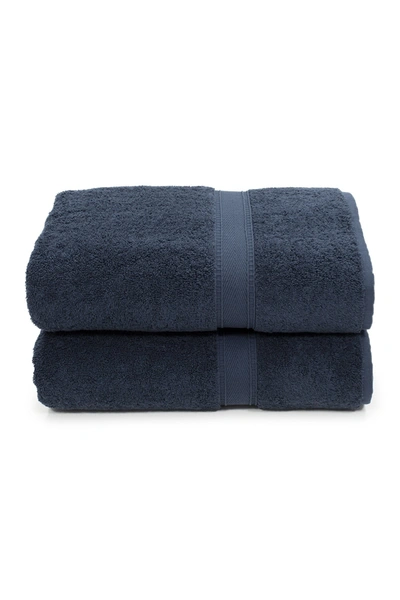 Linum Home Sinemis Terry Bath Towels In Navy