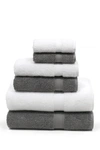 Linum Home Sinemis Terry 6-piece Towel Set In Dark Grey And White