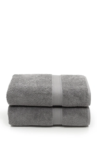 Linum Home Sinemis Terry Bath Towels In Dark Grey