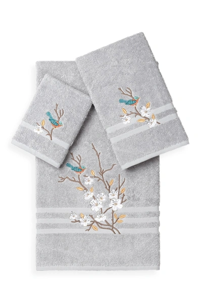 Linum Home Spring Time 3-piece Embellished Towel Set In Light Grey