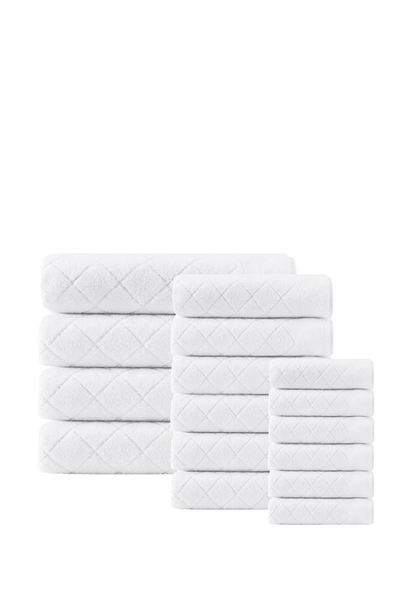 Enchante Home Gracious Turkish Cotton 16-piece Towel Set In White