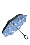 Shedrain Unbelievabrella Reversible Umbrella In Nord Blk/clouds
