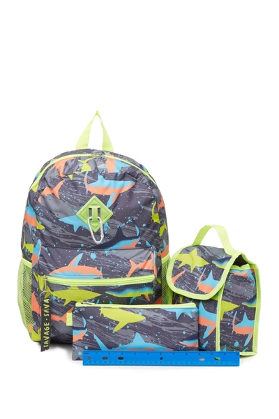 A D Sutton & Sons Kids' Shark Print Backpack In Multi