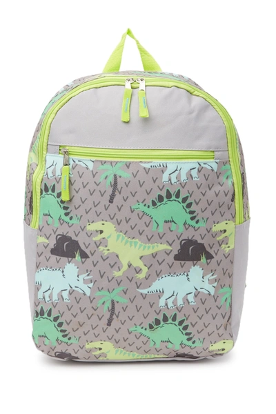 A D Sutton & Sons Kids' Dinosaur Print Backpack In Grey/green